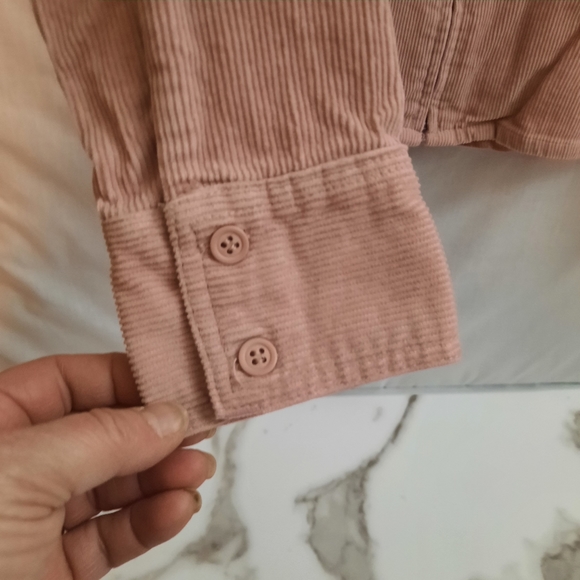 Womens Corduroy Jacket Sonoma Long Sleeve Pink Medium Zip Up - Picture 2 of 10